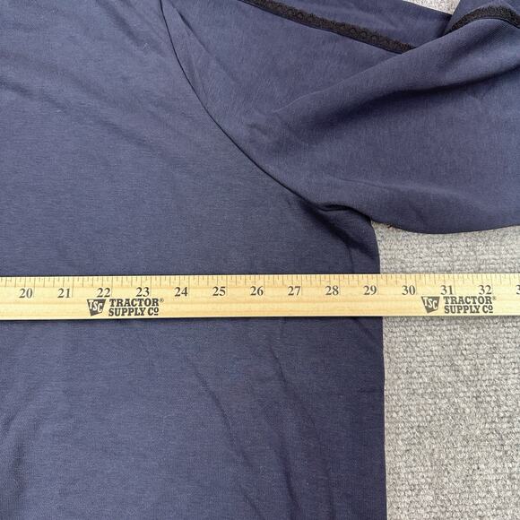 J Jason Wu Navy French Terry Hoodie with Black Contrast Lace Trim size 3XL Plus - Picture 4 of 9